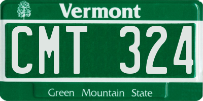 VT license plate CMT324