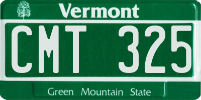 VT license plate CMT325