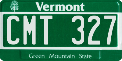 VT license plate CMT327