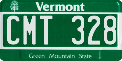 VT license plate CMT328