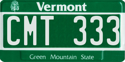 VT license plate CMT333
