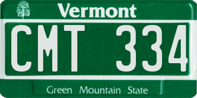 VT license plate CMT334