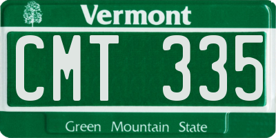 VT license plate CMT335
