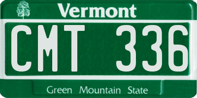 VT license plate CMT336