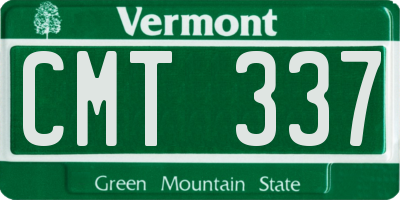VT license plate CMT337