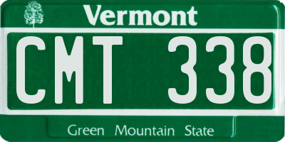 VT license plate CMT338