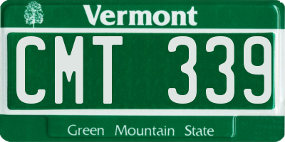 VT license plate CMT339