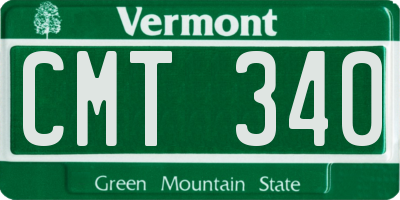 VT license plate CMT340