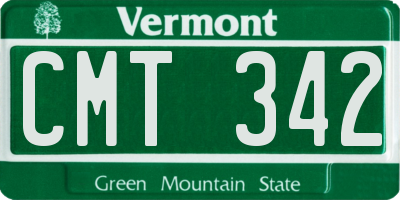 VT license plate CMT342