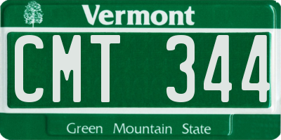VT license plate CMT344