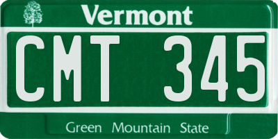 VT license plate CMT345