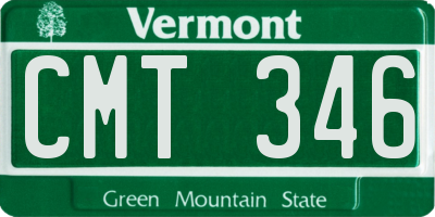 VT license plate CMT346