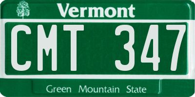 VT license plate CMT347