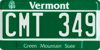 VT license plate CMT349