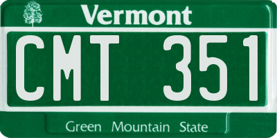 VT license plate CMT351