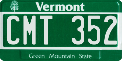 VT license plate CMT352