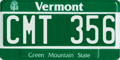 VT license plate CMT356