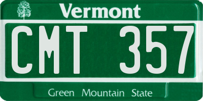 VT license plate CMT357