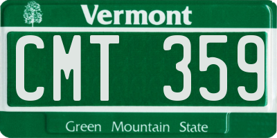 VT license plate CMT359