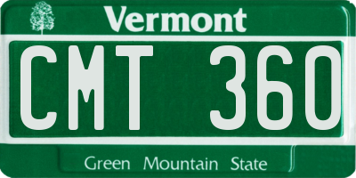 VT license plate CMT360
