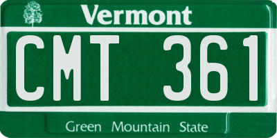 VT license plate CMT361