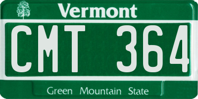 VT license plate CMT364