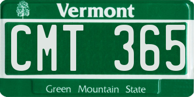 VT license plate CMT365