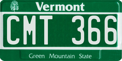 VT license plate CMT366