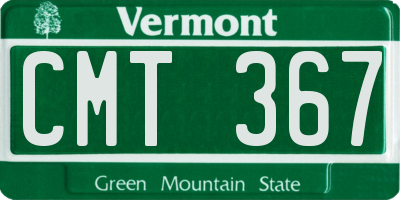 VT license plate CMT367