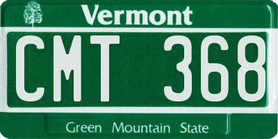 VT license plate CMT368