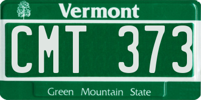 VT license plate CMT373