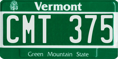VT license plate CMT375