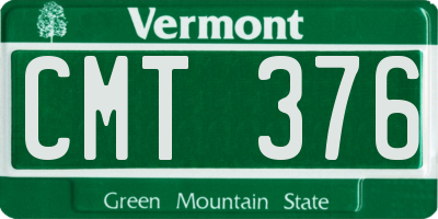 VT license plate CMT376