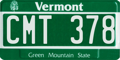 VT license plate CMT378