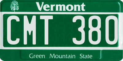 VT license plate CMT380