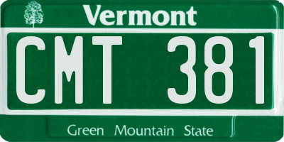 VT license plate CMT381