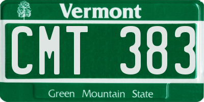 VT license plate CMT383