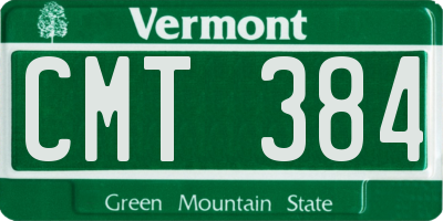 VT license plate CMT384