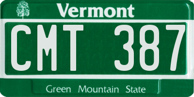VT license plate CMT387
