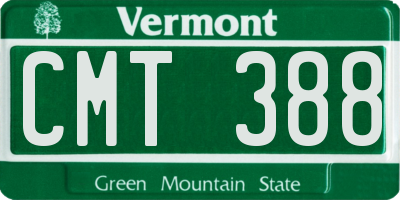 VT license plate CMT388