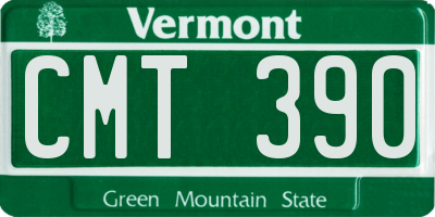 VT license plate CMT390