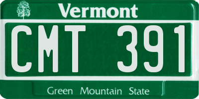 VT license plate CMT391