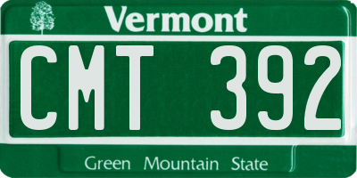VT license plate CMT392