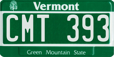 VT license plate CMT393