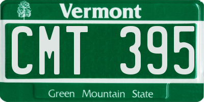 VT license plate CMT395