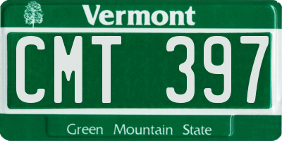 VT license plate CMT397