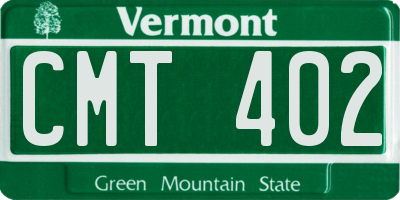 VT license plate CMT402