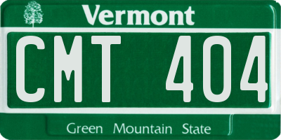 VT license plate CMT404