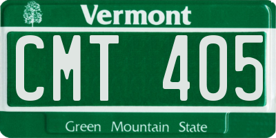 VT license plate CMT405