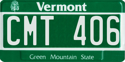 VT license plate CMT406